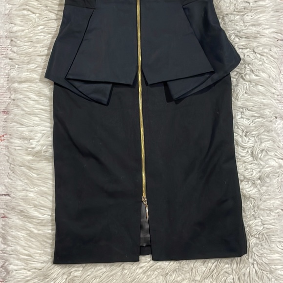 Ted Baker Jamthun Structured Peplum Full Zip Front Pencil Dress Black - Picture 7 of 11